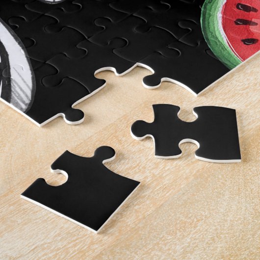 Wassermelonrad Fahrräder, Sommermuster. Puzzle (Seite)