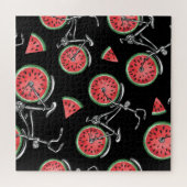 Wassermelonrad Fahrräder, Sommermuster. Puzzle (Horizontal)