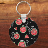 Wassermelonrad Fahrräder, Sommermuster. Schlüsselanhänger (Vorderseite)