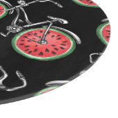 Wassermelonrad Fahrräder, Sommermuster. Schneidebrett (Ecke)