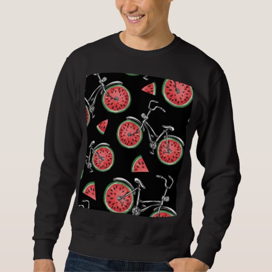 Wassermelonrad Fahrräder, Sommermuster. Sweatshirt (Vorderseite)