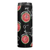 Wassermelonrad Fahrräder, Sommermuster. Thermosbecher (Rückseite)