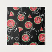 Wassermelonrad Fahrräder, Sommermuster. Wandteppich (Vorderseite (Horizontal))
