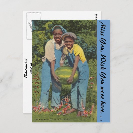 Wassermelonzeit in Dixieland Postkarte (Vorne/Hinten)