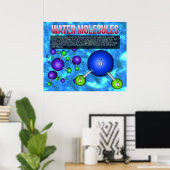 Wassermoleküle Poster (Heimbüro)