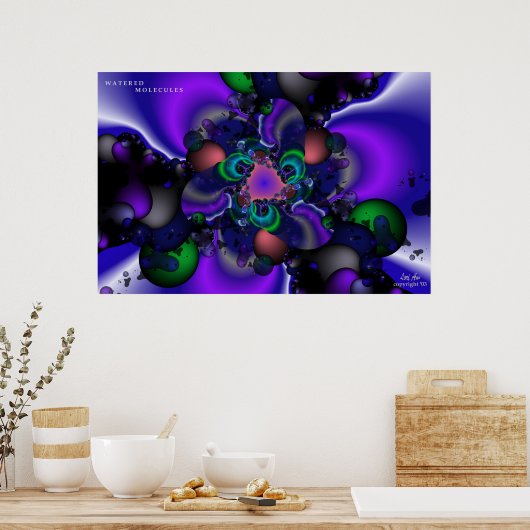 Wassermoleküle Poster (Küche)