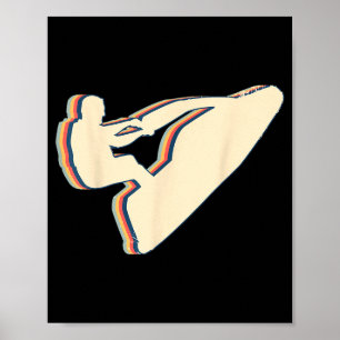 Wassermotorrad Jet-Ski-Fahren Retro-Linienkunst Poster