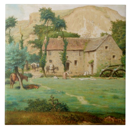 Wassermühle am Fuße des Berges Fliese (Vorderseite)