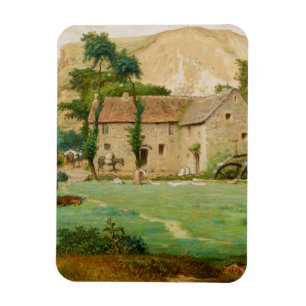 Wassermühle am Fuße eines Berges Magnet