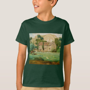 Wassermühle am Fuße eines Berges T-Shirt