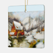 Wassermühle im Schnee Keramikornament (Links)