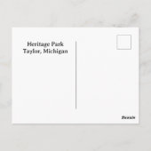 Wassermühle mit Logo für den Heritage Park Postkarte (Rückseite)