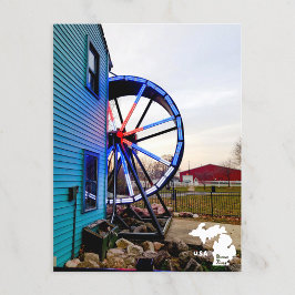 Wassermühle mit Logo für den Heritage Park Postkarte