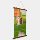 Wassermühle Wandteppich Mit Holzrahmen (Gewinkelt)