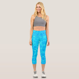 Wassermuster mit Reflektionswellen Capri Leggings