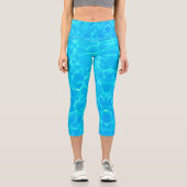 Wassermuster mit Reflektionswellen Capri Leggings (Vorderseite)