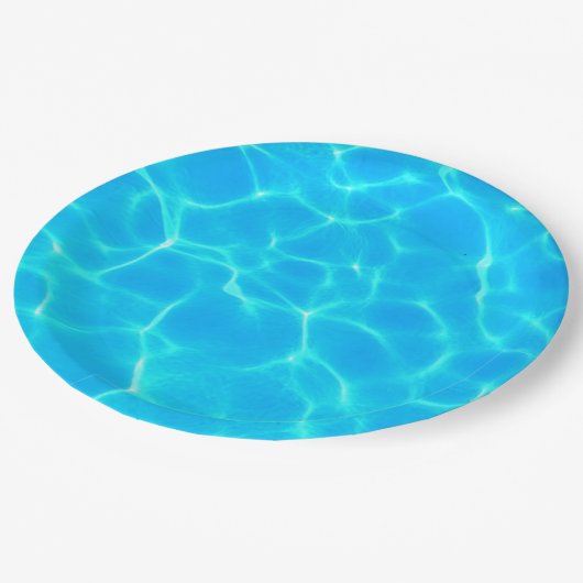 Wassermuster mit Reflektionswellen Pappteller (Schrägansicht)