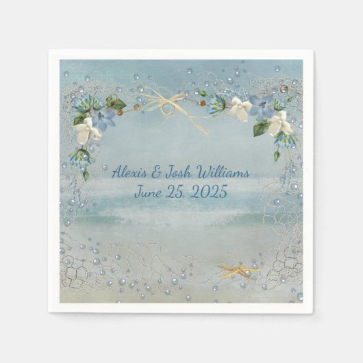 Wassernetz mit Blase und Blume Serviette (Vorderseite)