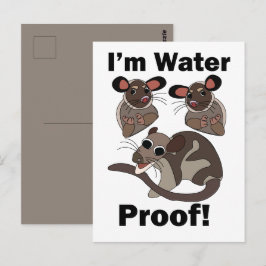 Wasseroopossum Ich bin wasserdicht Lustig Postkarte
