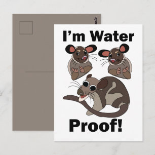 Wasseroopossum Ich bin wasserdicht Lustig  Postkarte