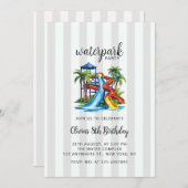 Wasserpark Adventure Summer Waterslide Park Einladung (Vorne/Hinten)