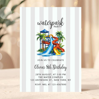 Wasserpark Adventure Summer Waterslide Park Einladung