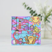 Wasserpark Fun individuell auf Geburtstag Einladun Einladung (Stehend Vorderseite)