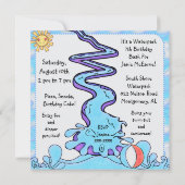 Wasserpark Fun individuell auf Geburtstag Einladun Einladung (Rückseite)