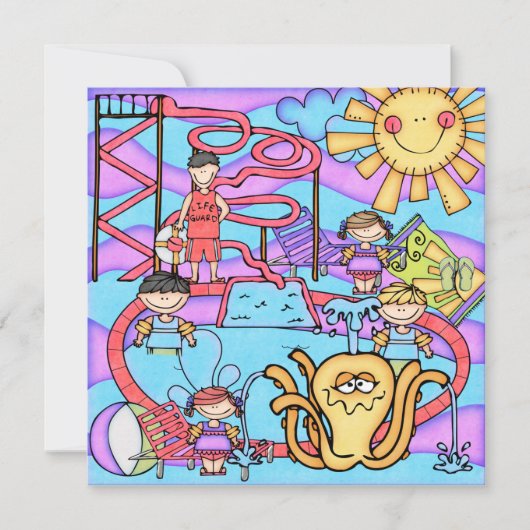 Wasserpark Fun individuell auf Geburtstag Einladun Einladung (Vorderseite)