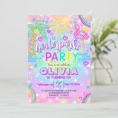 Wasserpark Party Einladung Nea Rainbow Wasserpark (Stehend Vorderseite)