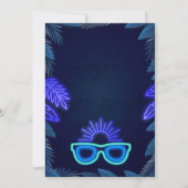 Wasserpark Party Einladung Neon Boy Sommer (Rückseite)