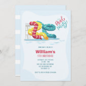 Wasserpark Wasserrutsche Pool Party Geburtstag Einladung (Vorne/Hinten)