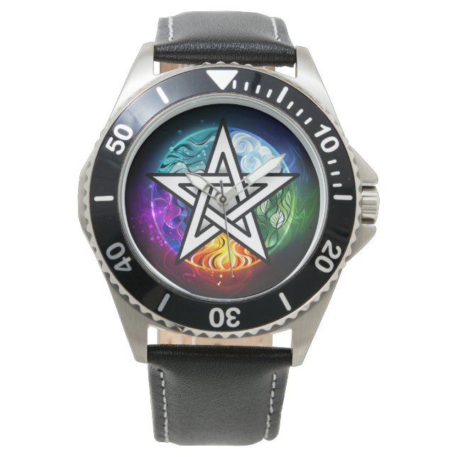Wasserpentagramm Armbanduhr (Vorderseite)