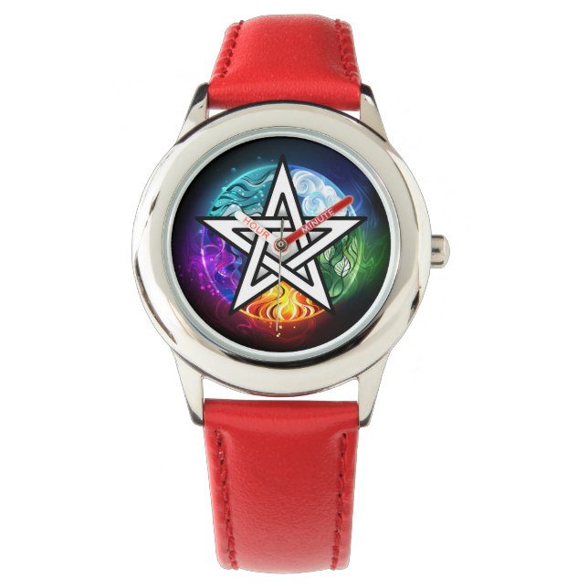 Wasserpentagramm Armbanduhr (Vorderseite)