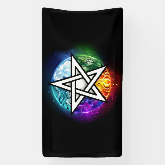 Wasserpentagramm Banner (Vertikal)