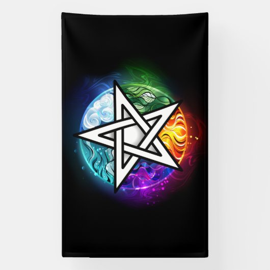 Wasserpentagramm Banner (Vertikal)