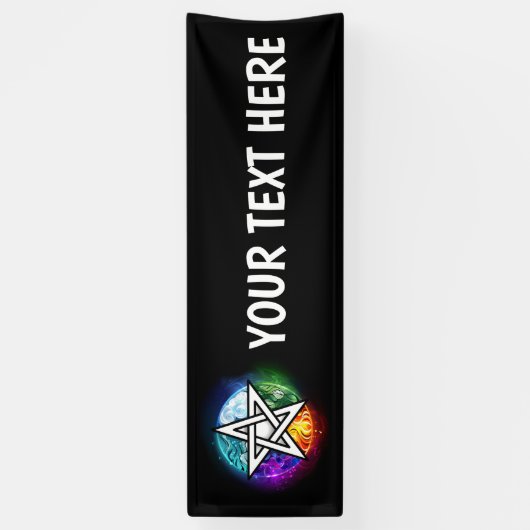 Wasserpentagramm Banner (Vertikal)