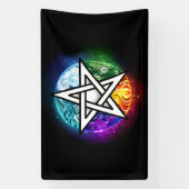 Wasserpentagramm Banner (Vertikal)