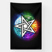 Wasserpentagramm Banner (Vertikal)