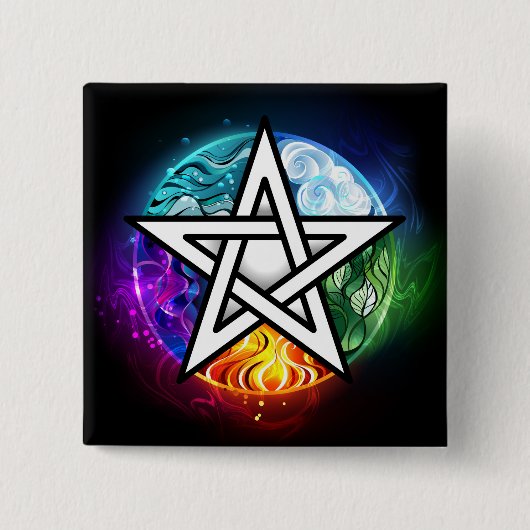 Wasserpentagramm Button (Vorderseite)