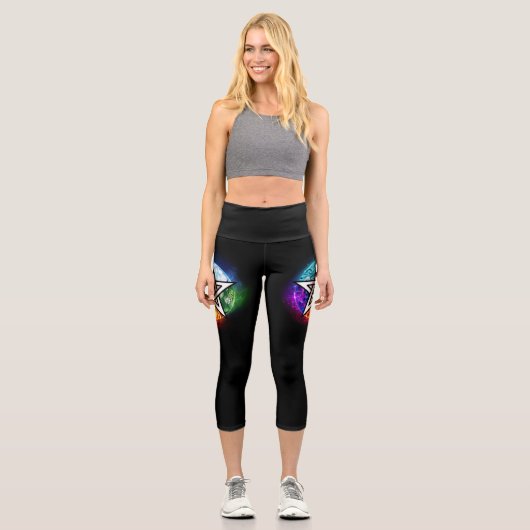 Wasserpentagramm Capri Leggings (Vorderseite)
