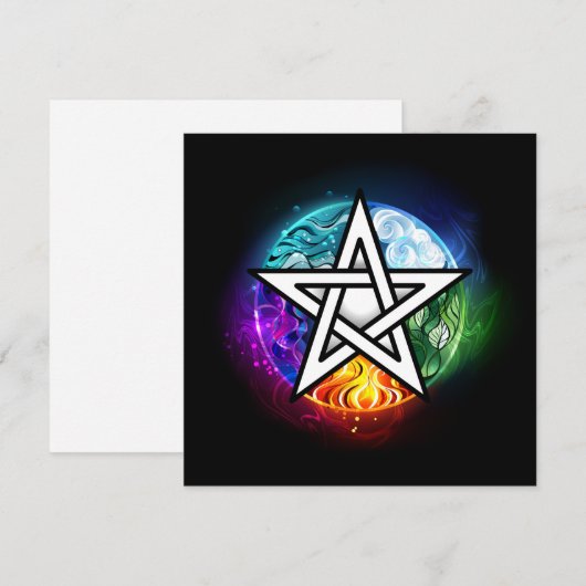 Wasserpentagramm Dankeskarte (Vorne/Hinten)