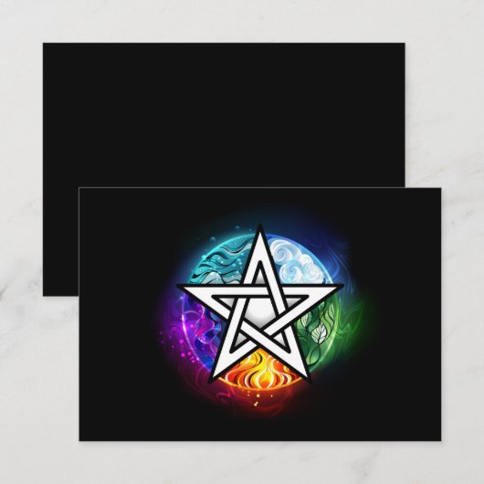 Wasserpentagramm Dankeskarte (Vorne/Hinten)