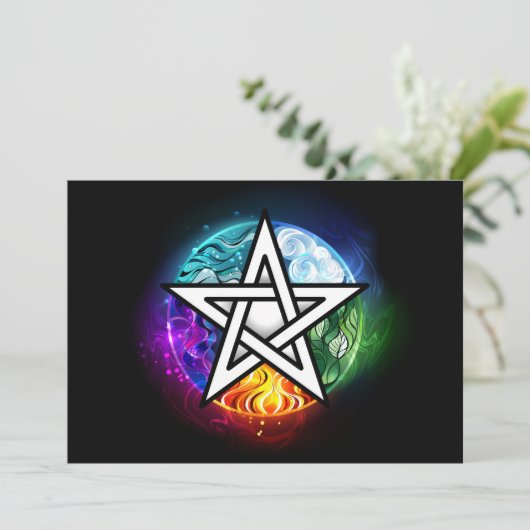 Wasserpentagramm Einladung (Stehend Vorderseite)