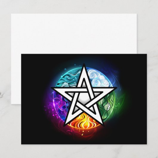 Wasserpentagramm Einladung (Vorne/Hinten)