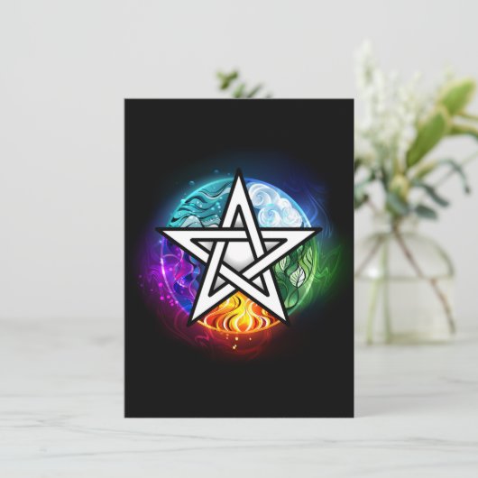 Wasserpentagramm Feiertagskarte (Stehend Vorderseite)