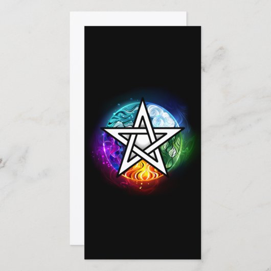 Wasserpentagramm Feiertagskarte (Vorne/Hinten)