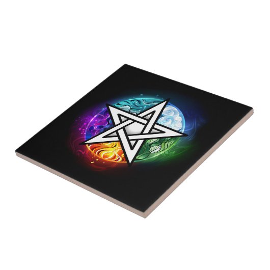 Wasserpentagramm Fliese (Seite)