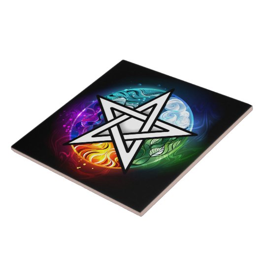 Wasserpentagramm Fliese (Seite)