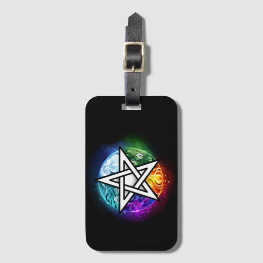 Wasserpentagramm Gepäckanhänger (Vorderseite Vertikal)